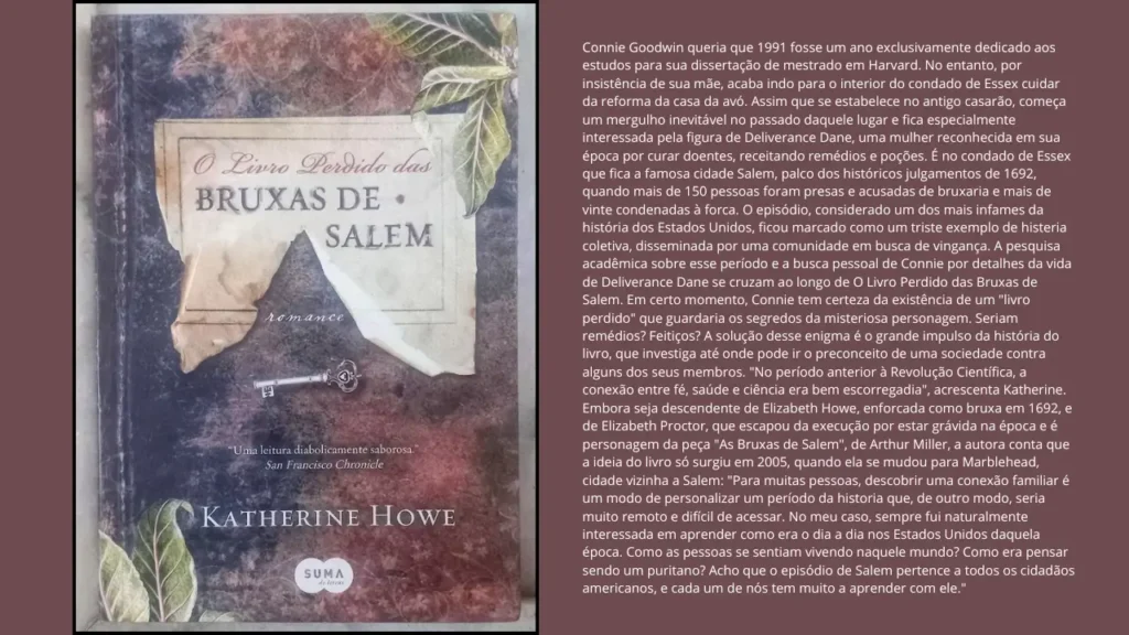 O LIVRO PERDIDO DAS BRUXAS DE SALEM - 9788560280520